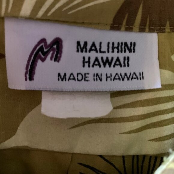 MALIHINI HAWAII Men's Aloha Resort Wear Stephanotis Pua's Flower Button NICE  L - Picture 7 of 14